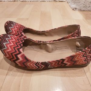 Mossimo Red Chevron Ballet Flats